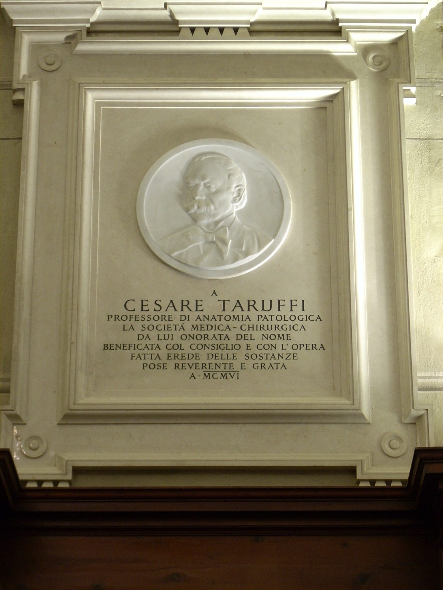 Cesare Taruffi's memorial tablet, Societas medica Chirurgica, Bologna, Italy.JPG